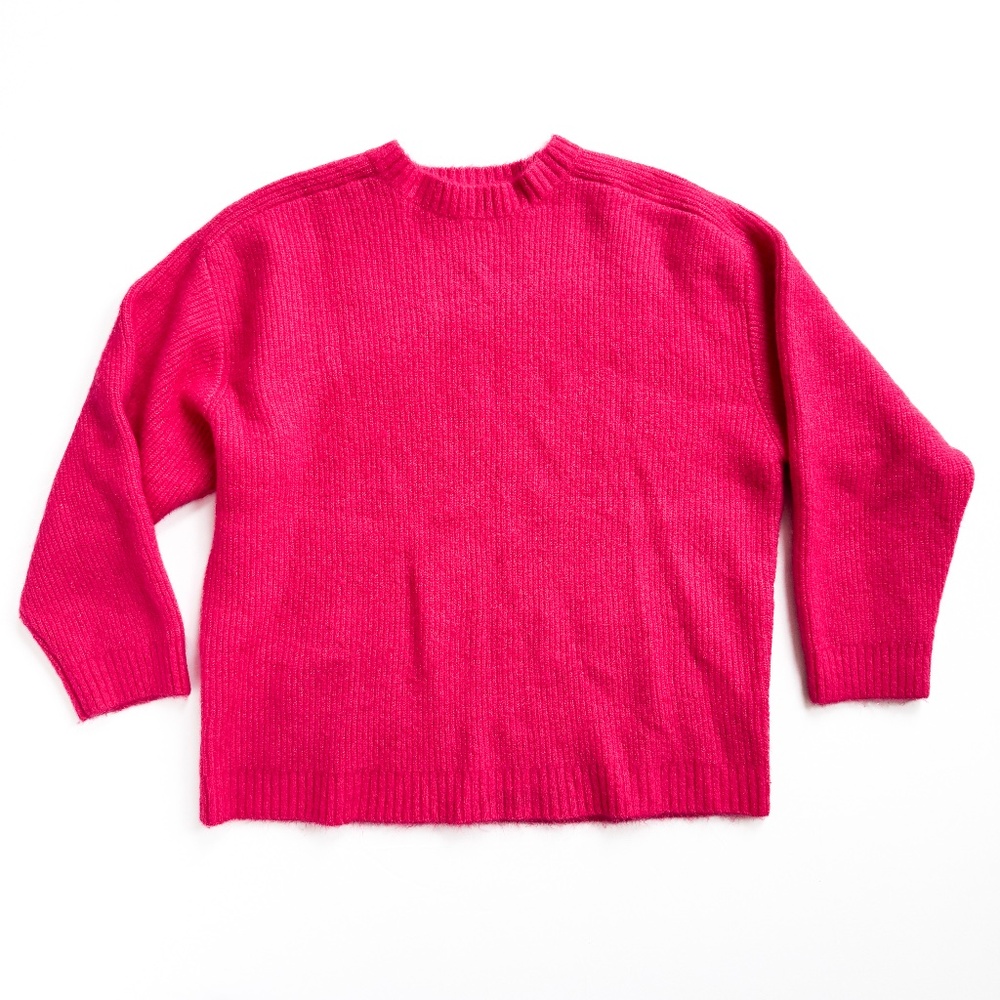 Zara Hot Pink Crew Neck Sweater